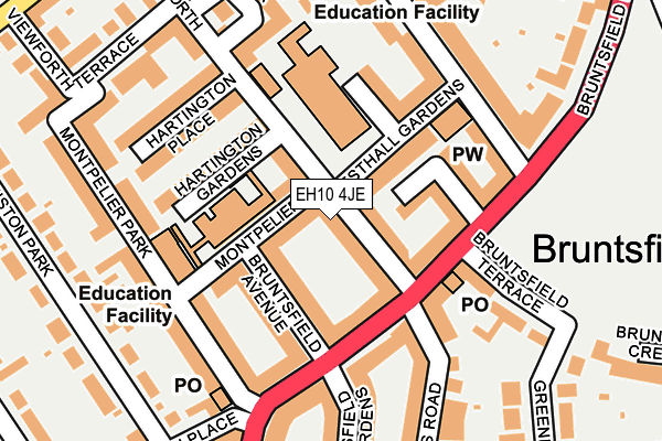 EH10 4JE map - OS OpenMap – Local (Ordnance Survey) EH10 4JE map - OS OpenMap – Local (Ordnance Survey)