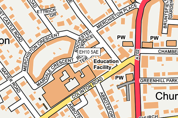 EH10 5AE map - OS OpenMap – Local (Ordnance Survey) EH10 5AE map - OS OpenMap – Local (Ordnance Survey)