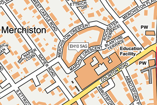 EH10 5AG map - OS OpenMap – Local (Ordnance Survey) EH10 5AG map - OS OpenMap – Local (Ordnance Survey)