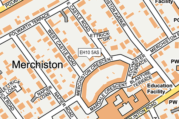 EH10 5AS map - OS OpenMap – Local (Ordnance Survey) EH10 5AS map - OS OpenMap – Local (Ordnance Survey)