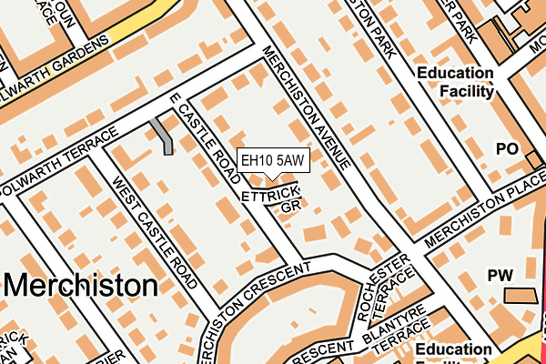 EH10 5AW map - OS OpenMap – Local (Ordnance Survey) EH10 5AW map - OS OpenMap – Local (Ordnance Survey)