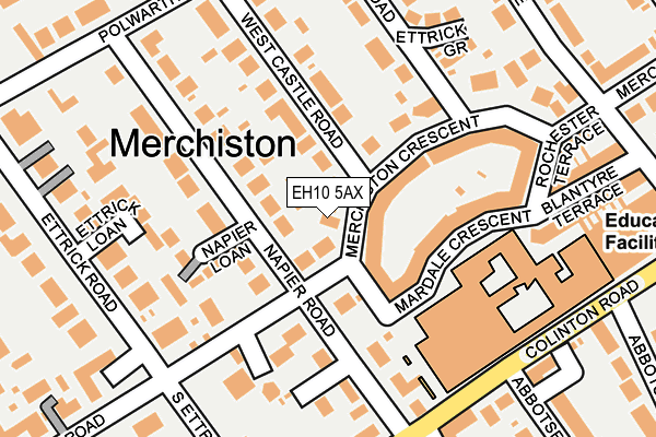 EH10 5AX map - OS OpenMap – Local (Ordnance Survey) EH10 5AX map - OS OpenMap – Local (Ordnance Survey)