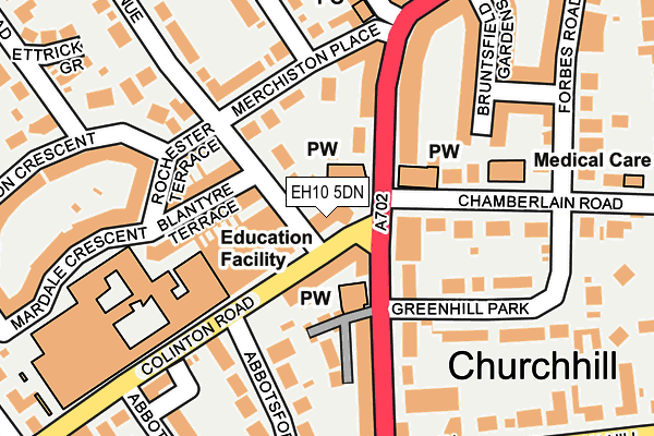 EH10 5DN map - OS OpenMap – Local (Ordnance Survey)