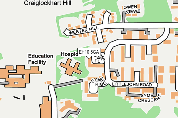 EH10 5GA map - OS OpenMap – Local (Ordnance Survey) EH10 5GA map - OS OpenMap – Local (Ordnance Survey)