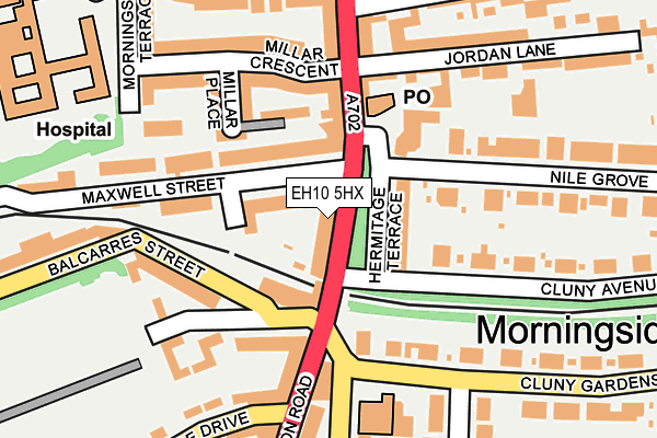 EH10 5HX map - OS OpenMap – Local (Ordnance Survey) EH10 5HX map - OS OpenMap – Local (Ordnance Survey)