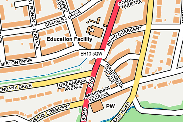 EH10 5QW map - OS OpenMap – Local (Ordnance Survey) EH10 5QW map - OS OpenMap – Local (Ordnance Survey)