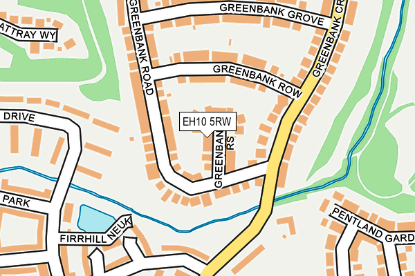 EH10 5RW map - OS OpenMap – Local (Ordnance Survey) EH10 5RW map - OS OpenMap – Local (Ordnance Survey)