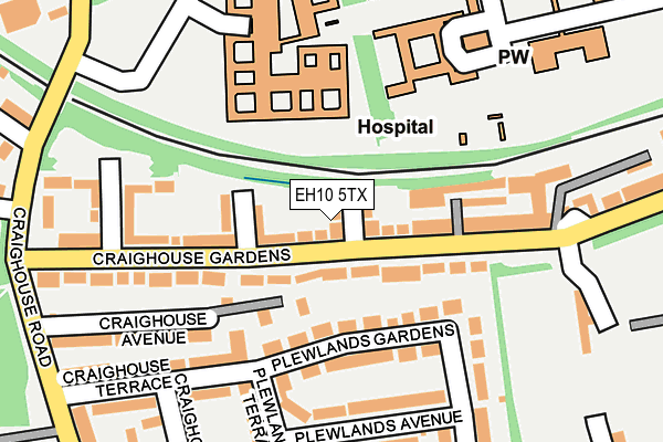 EH10 5TX map - OS OpenMap – Local (Ordnance Survey) EH10 5TX map - OS OpenMap – Local (Ordnance Survey)