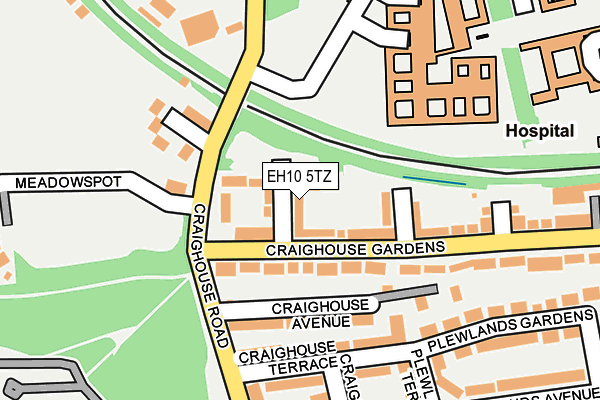 EH10 5TZ map - OS OpenMap – Local (Ordnance Survey) EH10 5TZ map - OS OpenMap – Local (Ordnance Survey)