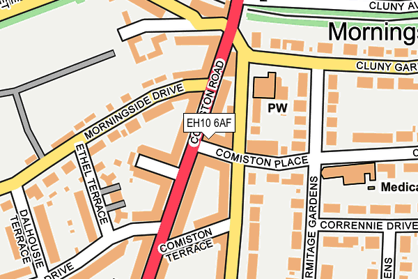 EH10 6AF map - OS OpenMap – Local (Ordnance Survey) EH10 6AF map - OS OpenMap – Local (Ordnance Survey)
