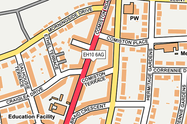 EH10 6AG map - OS OpenMap – Local (Ordnance Survey) EH10 6AG map - OS OpenMap – Local (Ordnance Survey)