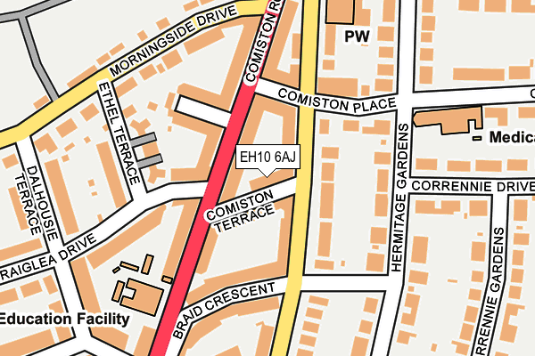 EH10 6AJ map - OS OpenMap – Local (Ordnance Survey) EH10 6AJ map - OS OpenMap – Local (Ordnance Survey)