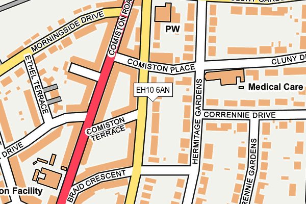 EH10 6AN map - OS OpenMap – Local (Ordnance Survey) EH10 6AN map - OS OpenMap – Local (Ordnance Survey)