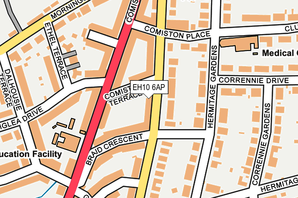 EH10 6AP map - OS OpenMap – Local (Ordnance Survey) EH10 6AP map - OS OpenMap – Local (Ordnance Survey)