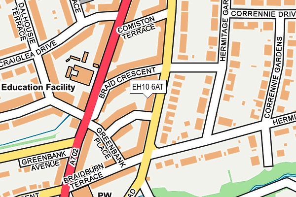 EH10 6AT map - OS OpenMap – Local (Ordnance Survey) EH10 6AT map - OS OpenMap – Local (Ordnance Survey)
