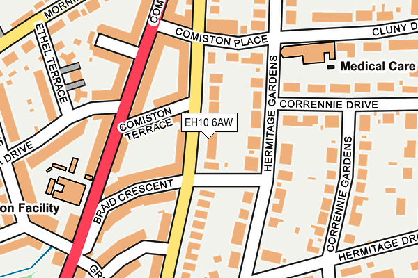 EH10 6AW map - OS OpenMap – Local (Ordnance Survey) EH10 6AW map - OS OpenMap – Local (Ordnance Survey)