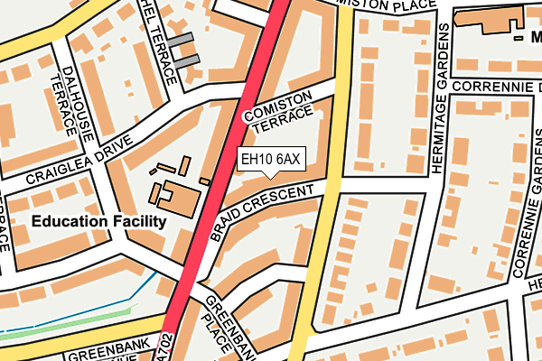 EH10 6AX map - OS OpenMap – Local (Ordnance Survey) EH10 6AX map - OS OpenMap – Local (Ordnance Survey)