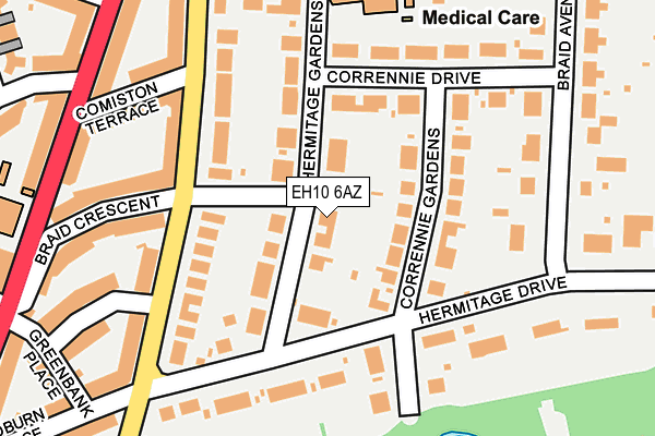 EH10 6AZ map - OS OpenMap – Local (Ordnance Survey) EH10 6AZ map - OS OpenMap – Local (Ordnance Survey)