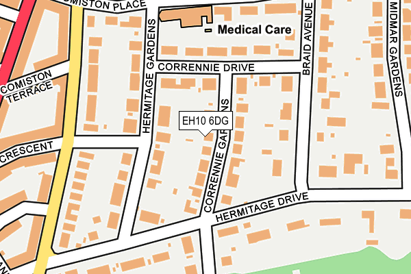 EH10 6DG map - OS OpenMap – Local (Ordnance Survey)