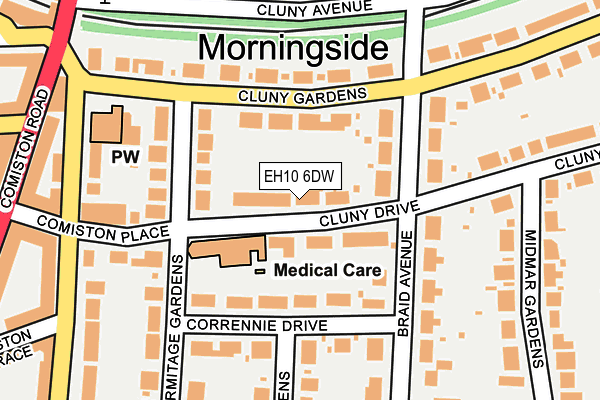 EH10 6DW map - OS OpenMap – Local (Ordnance Survey) EH10 6DW map - OS OpenMap – Local (Ordnance Survey)