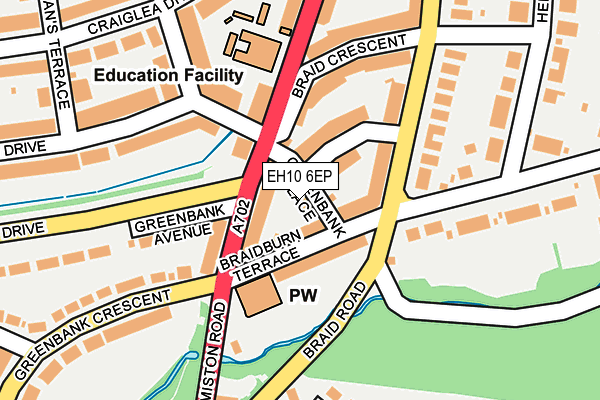 EH10 6EP map - OS OpenMap – Local (Ordnance Survey) EH10 6EP map - OS OpenMap – Local (Ordnance Survey)
