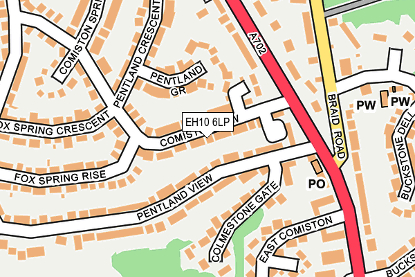 EH10 6LP map - OS OpenMap – Local (Ordnance Survey) EH10 6LP map - OS OpenMap – Local (Ordnance Survey)