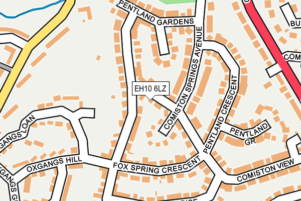EH10 6LZ map - OS OpenMap – Local (Ordnance Survey) EH10 6LZ map - OS OpenMap – Local (Ordnance Survey)