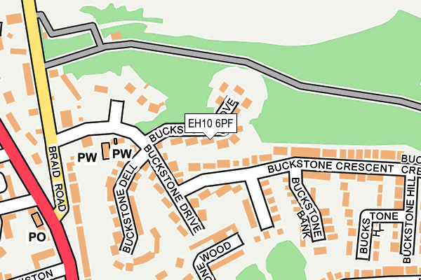 EH10 6PF map - OS OpenMap – Local (Ordnance Survey) EH10 6PF map - OS OpenMap – Local (Ordnance Survey)