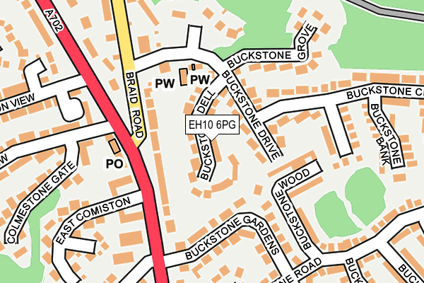 EH10 6PG map - OS OpenMap – Local (Ordnance Survey) EH10 6PG map - OS OpenMap – Local (Ordnance Survey)