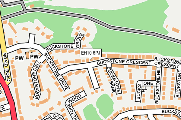 EH10 6PJ map - OS OpenMap – Local (Ordnance Survey) EH10 6PJ map - OS OpenMap – Local (Ordnance Survey)