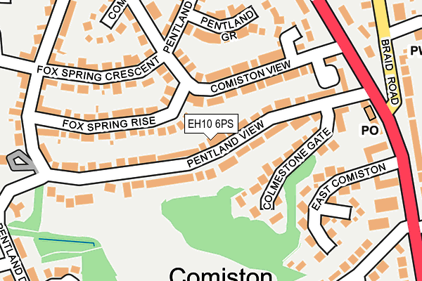 EH10 6PS map - OS OpenMap – Local (Ordnance Survey) EH10 6PS map - OS OpenMap – Local (Ordnance Survey)