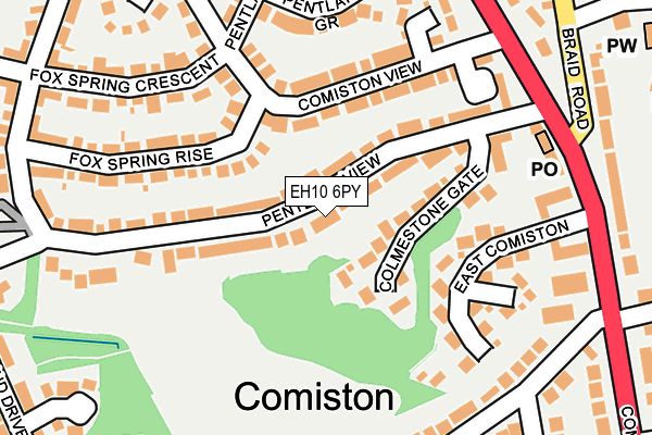 EH10 6PY map - OS OpenMap – Local (Ordnance Survey) EH10 6PY map - OS OpenMap – Local (Ordnance Survey)