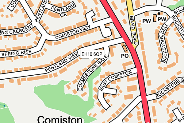EH10 6QP map - OS OpenMap – Local (Ordnance Survey) EH10 6QP map - OS OpenMap – Local (Ordnance Survey)