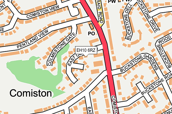 EH10 6RZ map - OS OpenMap – Local (Ordnance Survey) EH10 6RZ map - OS OpenMap – Local (Ordnance Survey)