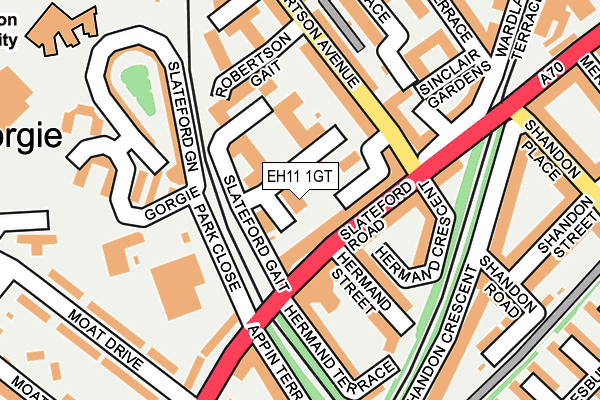 EH11 1GT map - OS OpenMap – Local (Ordnance Survey)