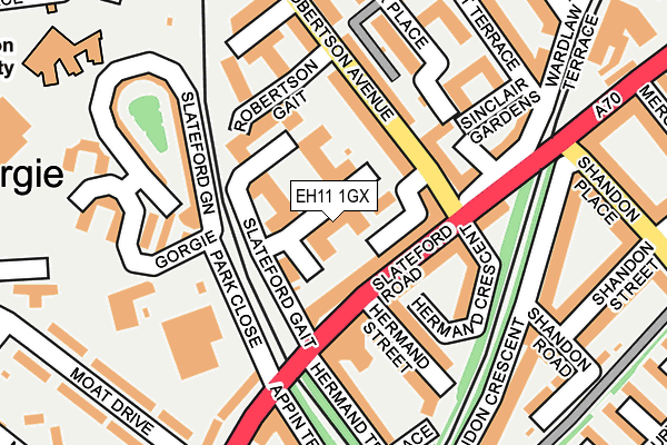 EH11 1GX map - OS OpenMap – Local (Ordnance Survey) EH11 1GX map - OS OpenMap – Local (Ordnance Survey)