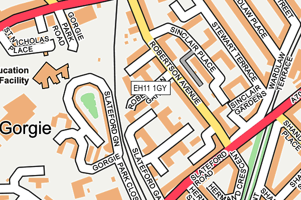 EH11 1GY map - OS OpenMap – Local (Ordnance Survey) EH11 1GY map - OS OpenMap – Local (Ordnance Survey)