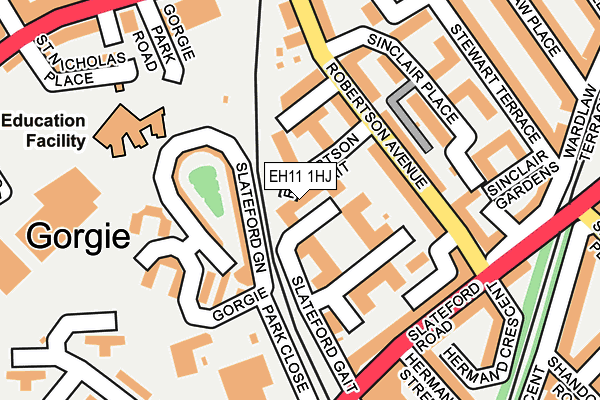 EH11 1HJ map - OS OpenMap – Local (Ordnance Survey) EH11 1HJ map - OS OpenMap – Local (Ordnance Survey)