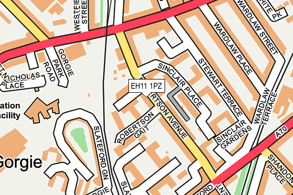 EH11 1PZ map - OS OpenMap – Local (Ordnance Survey)