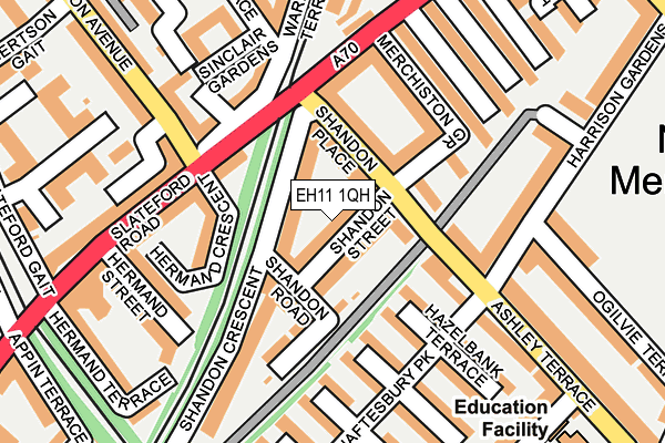 EH11 1QH map - OS OpenMap – Local (Ordnance Survey) EH11 1QH map - OS OpenMap – Local (Ordnance Survey)