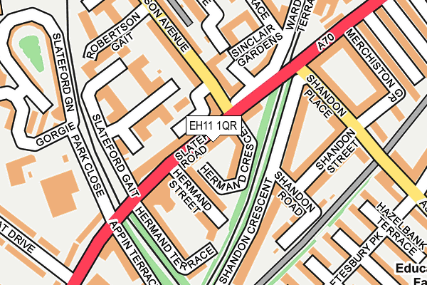 EH11 1QR map - OS OpenMap – Local (Ordnance Survey)