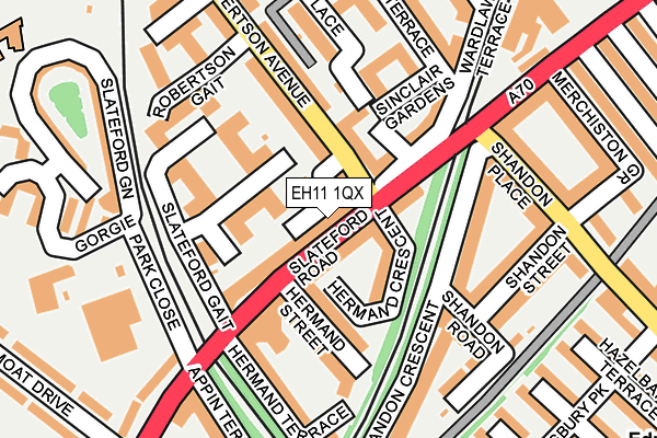 EH11 1QX map - OS OpenMap – Local (Ordnance Survey) EH11 1QX map - OS OpenMap – Local (Ordnance Survey)