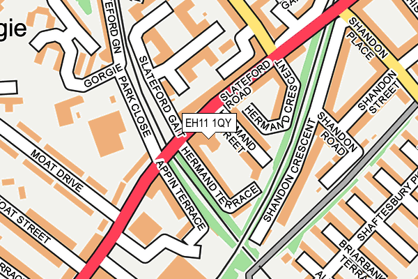 EH11 1QY map - OS OpenMap – Local (Ordnance Survey) EH11 1QY map - OS OpenMap – Local (Ordnance Survey)