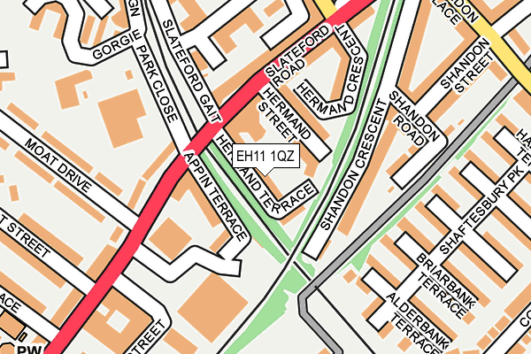 EH11 1QZ map - OS OpenMap – Local (Ordnance Survey) EH11 1QZ map - OS OpenMap – Local (Ordnance Survey)