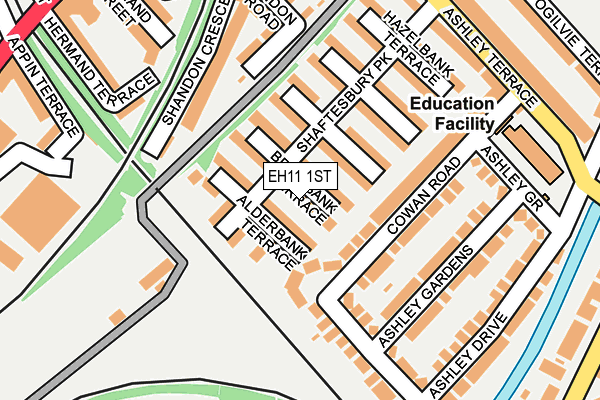 EH11 1ST map - OS OpenMap – Local (Ordnance Survey) EH11 1ST map - OS OpenMap – Local (Ordnance Survey)