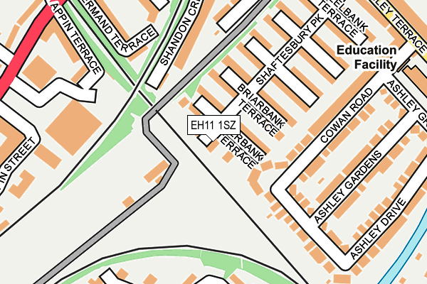 EH11 1SZ map - OS OpenMap – Local (Ordnance Survey) EH11 1SZ map - OS OpenMap – Local (Ordnance Survey)