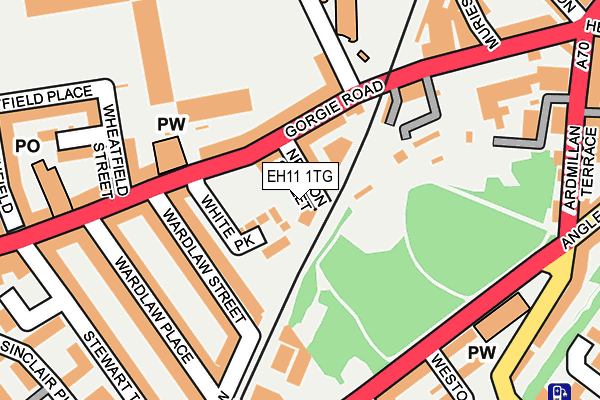 EH11 1TG map - OS OpenMap – Local (Ordnance Survey) EH11 1TG map - OS OpenMap – Local (Ordnance Survey)