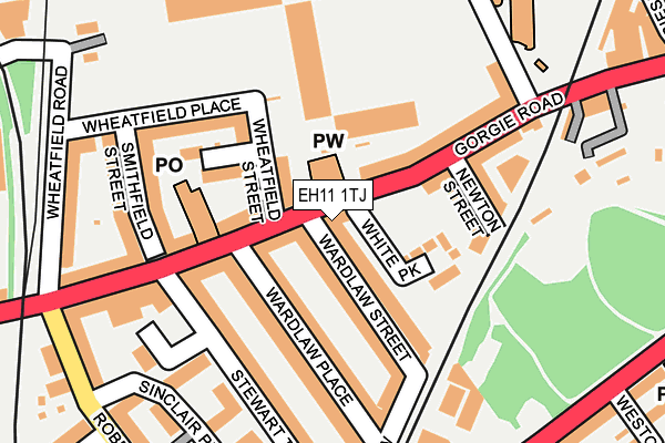 EH11 1TJ map - OS OpenMap – Local (Ordnance Survey) EH11 1TJ map - OS OpenMap – Local (Ordnance Survey)
