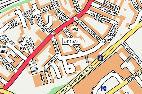 EH11 2AF map - OS OpenMap – Local (Ordnance Survey) EH11 2AF map - OS OpenMap – Local (Ordnance Survey)