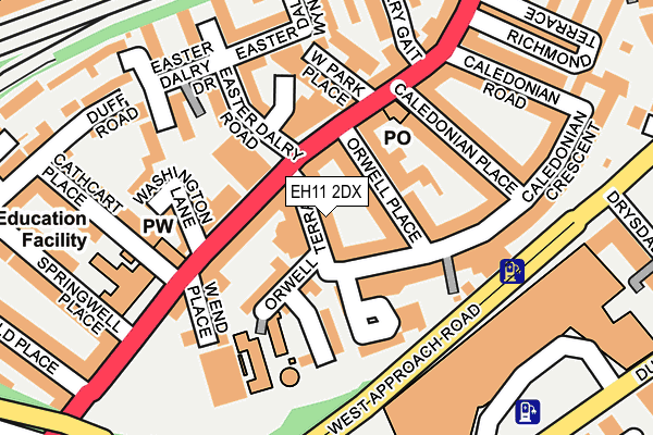 EH11 2DX map - OS OpenMap – Local (Ordnance Survey) EH11 2DX map - OS OpenMap – Local (Ordnance Survey)